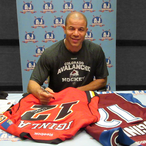 Jarome Iginla Autographed Red Calgary Flames Jersey at 's