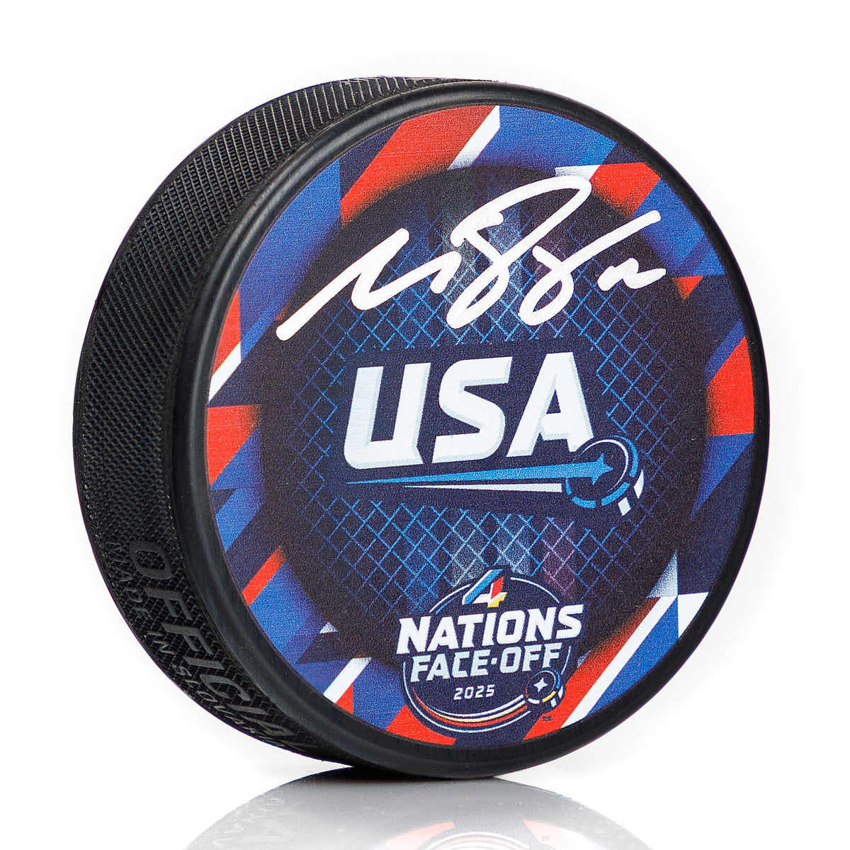 AJ Sports | Matt Boldy Signed Team USA NHL 4 Nations Face-Off Hockey Puck