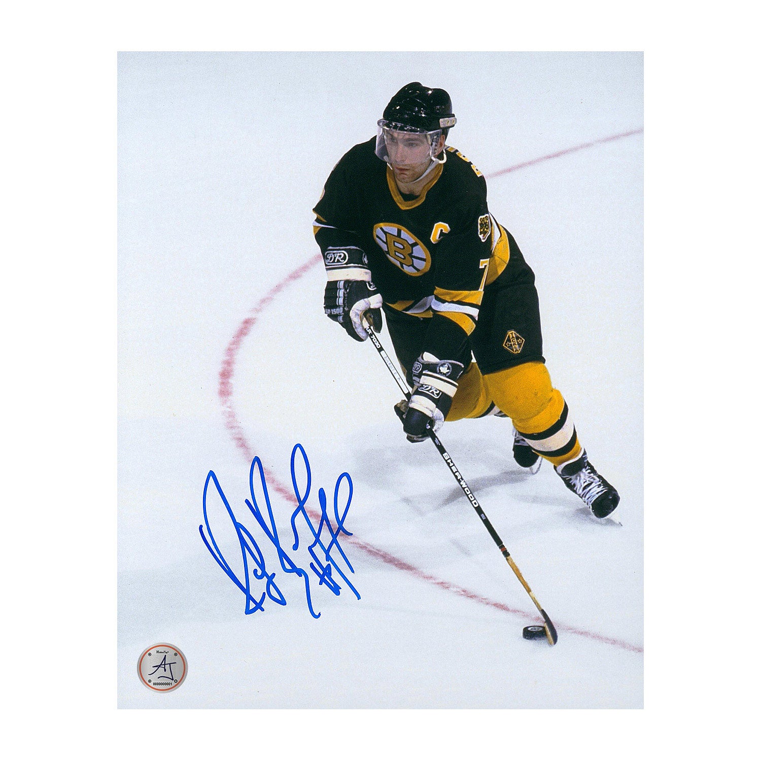 AJ Sports | Ray Bourque Autographed Boston Bruins Puck Rush 8x10 Photo