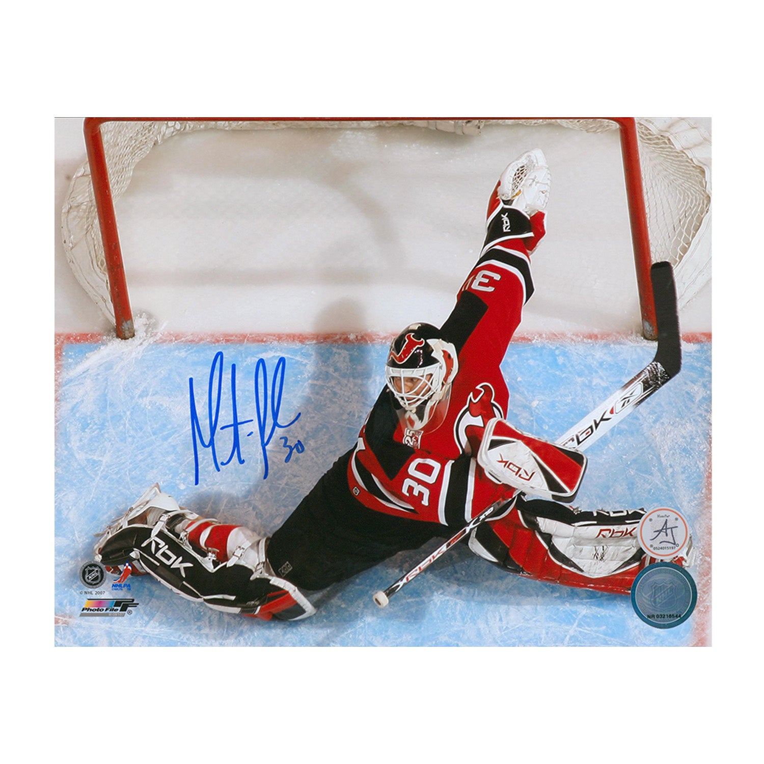 AJ Sports | Martin Brodeur Signed New Jersey Devils Aerial Crease View 8x10 Photo