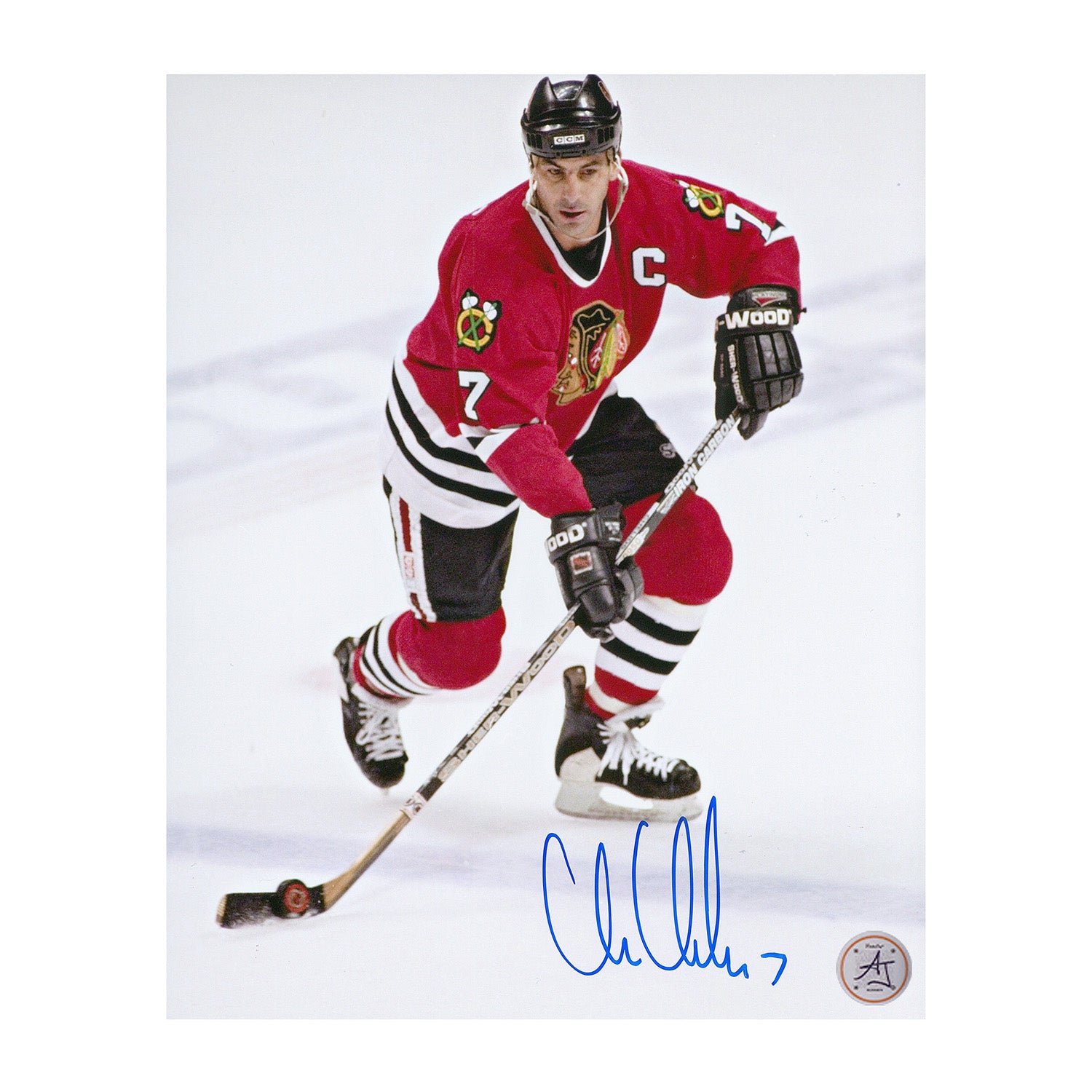 AJ Sports | Chris Chelios Autographed Chicago Blackhawks 8x10 Photo