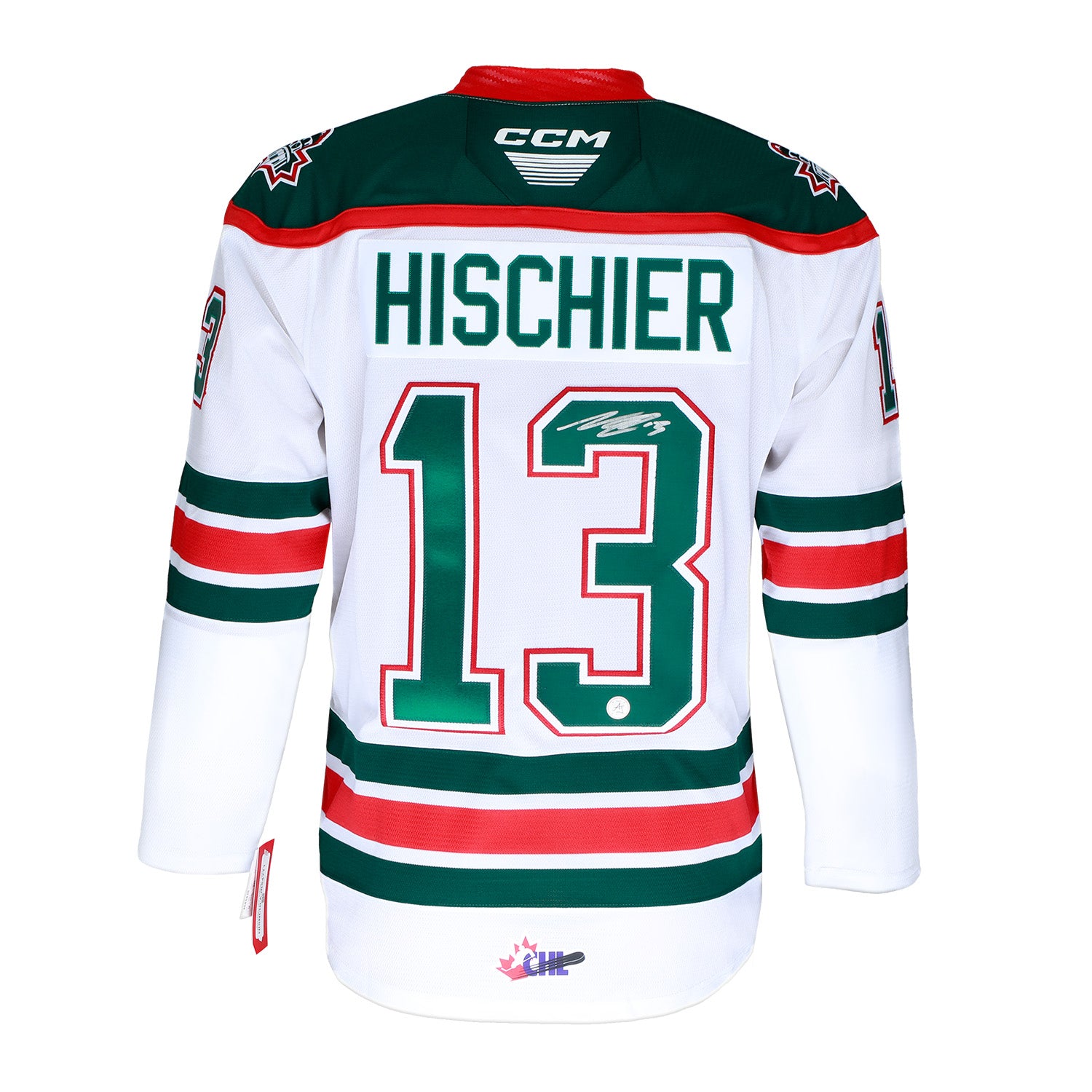 AJ Sports | Nico Hischier Autographed Halifax Mooseheads White CCM