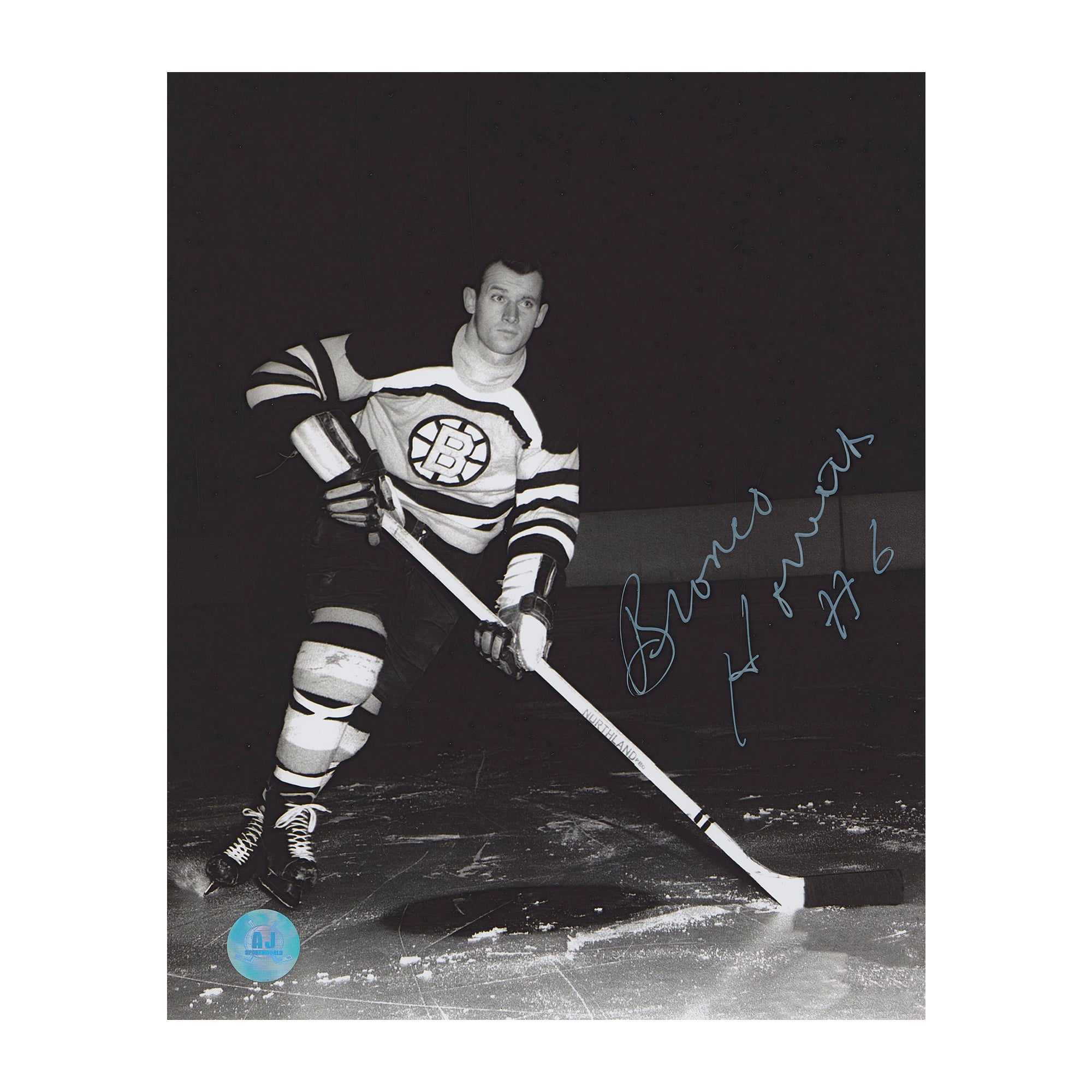 AJ Sports | Bronco Horvath Autographed Boston Bruins 8x10 Photo