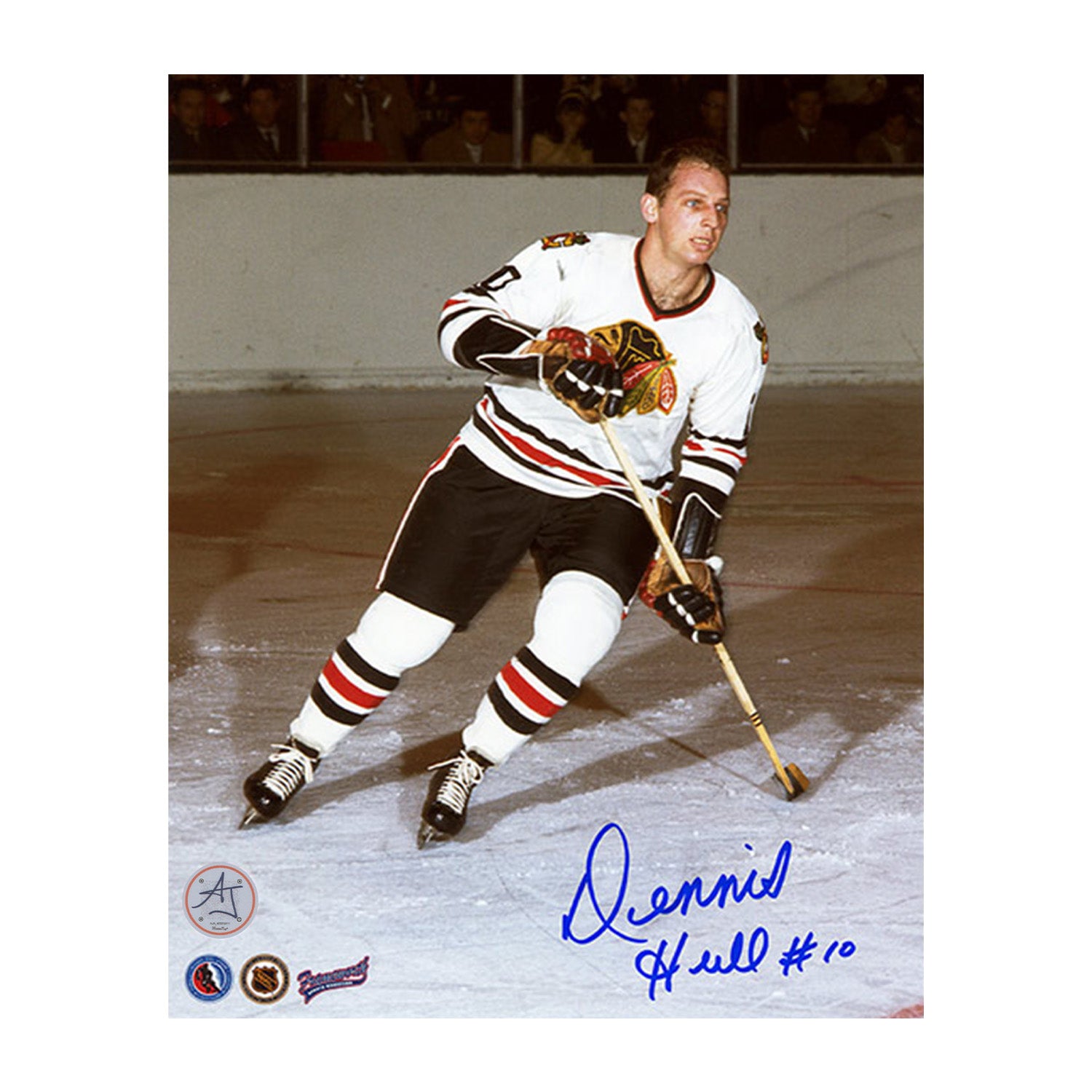 AJ Sports | Dennis Hull Signed Chicago Blackhawks Game Action 8x10 Photo