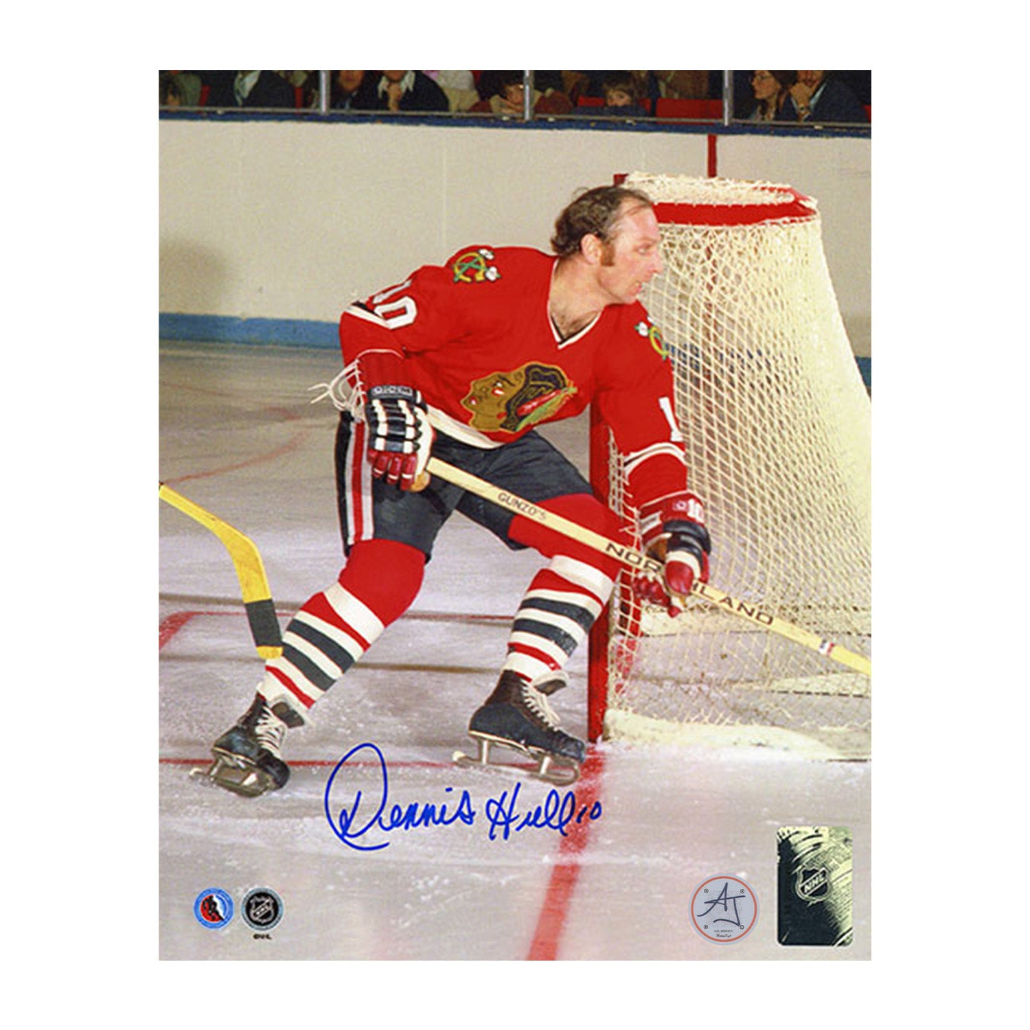 AJ Sports | Dennis Hull Autographed Chicago Blackhawks Game Action 8x10 Photo
