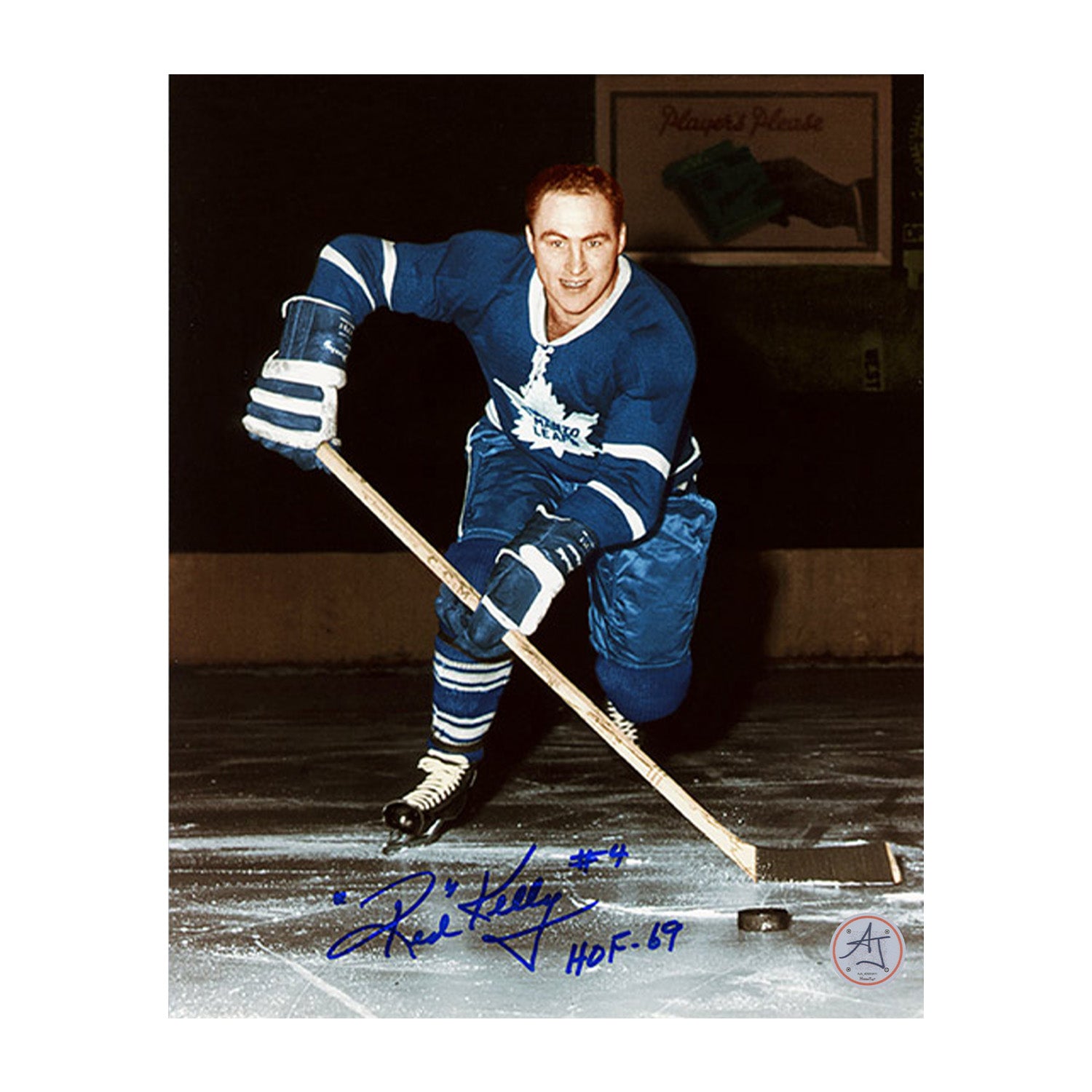 AJ Sports | Red Kelly Signed Toronto Maple Leafs Game Action 8x10 Photo with Note
