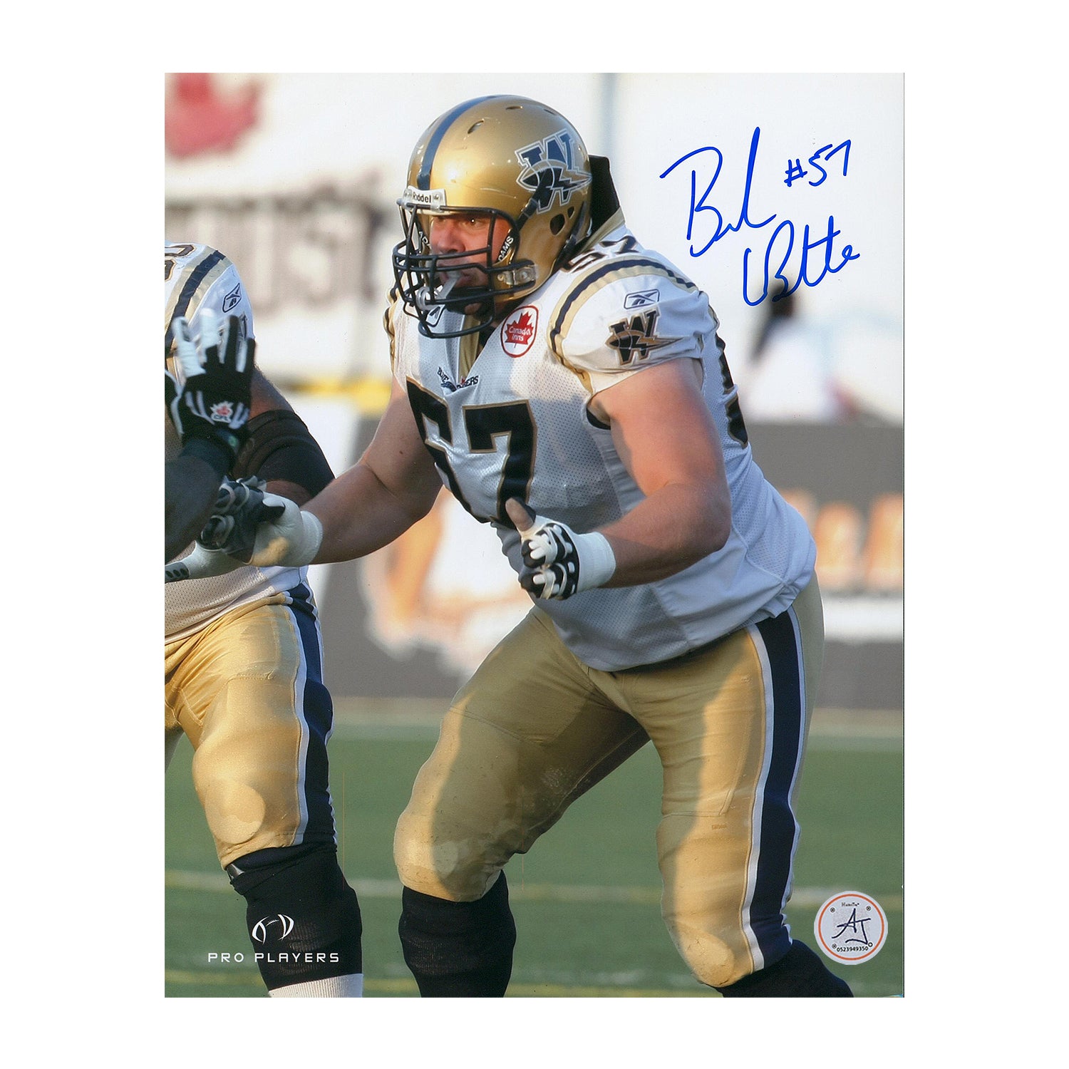 AJ Sports | Brendon Labatte Autographed Winnipeg Blue Bombers 8x10 Photo
