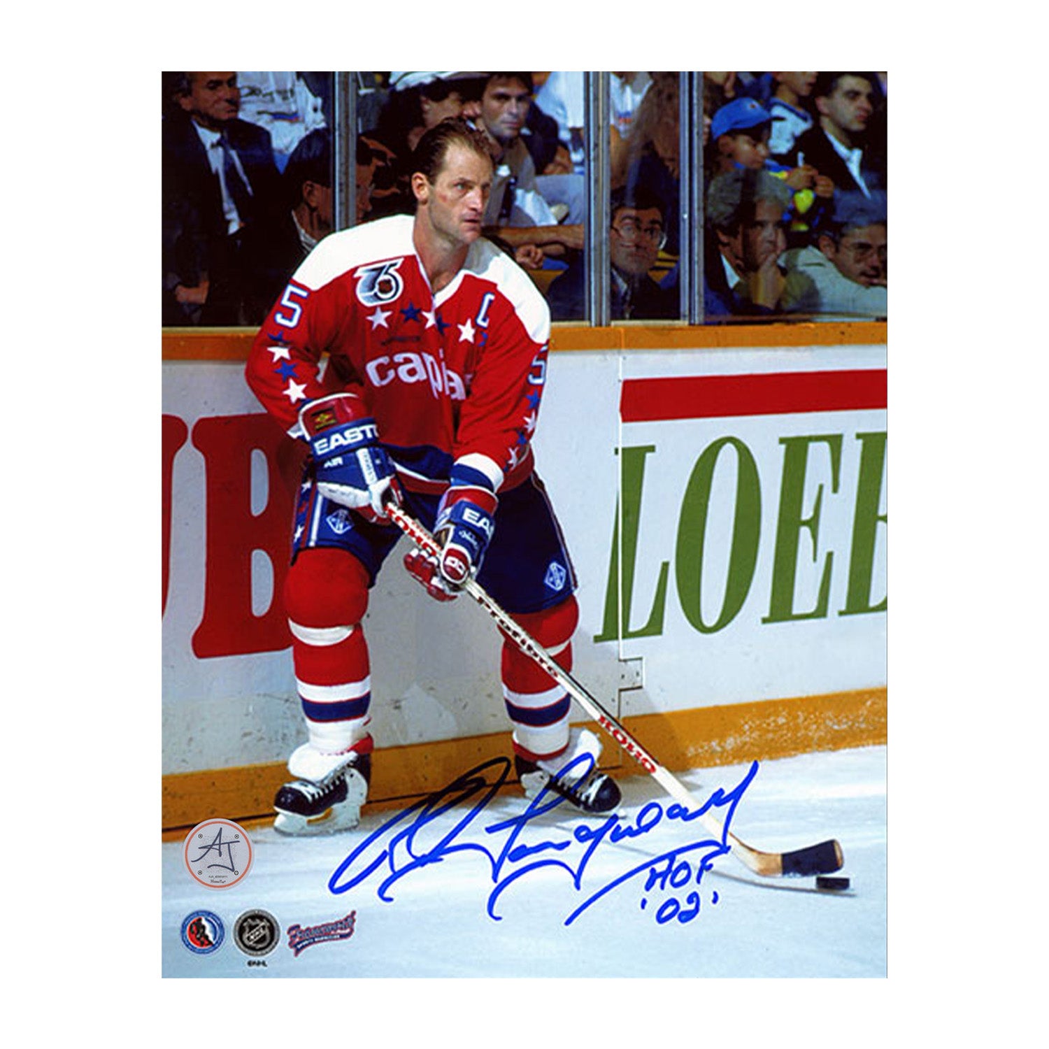 AJ Sports | Rod Langway Signed Washington Capitals Game Action 8x10 Photo with Note