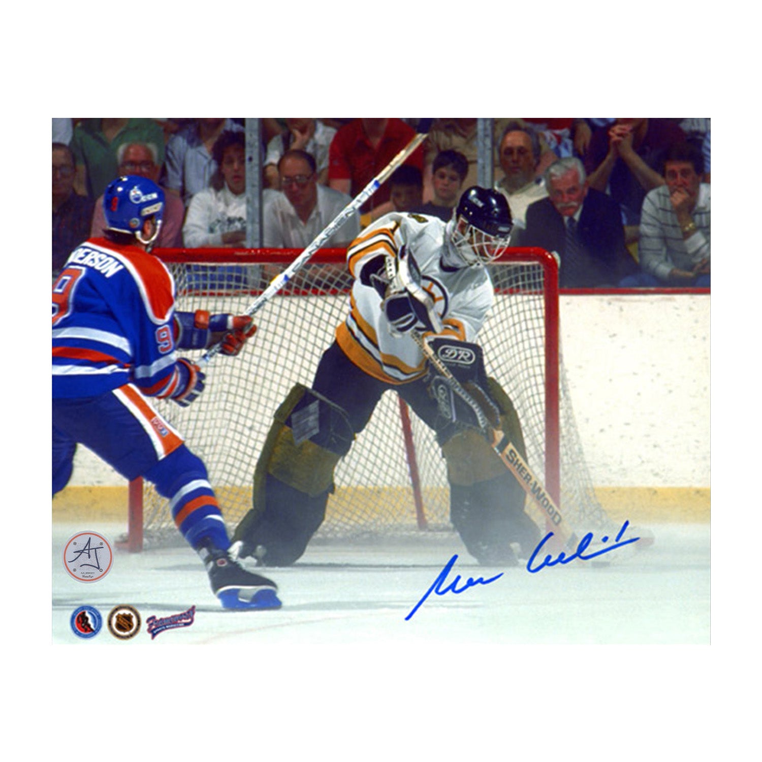 AJ Sports | Reggie Lemelin Autographed Boston Bruins Game Action 8x10 Photo