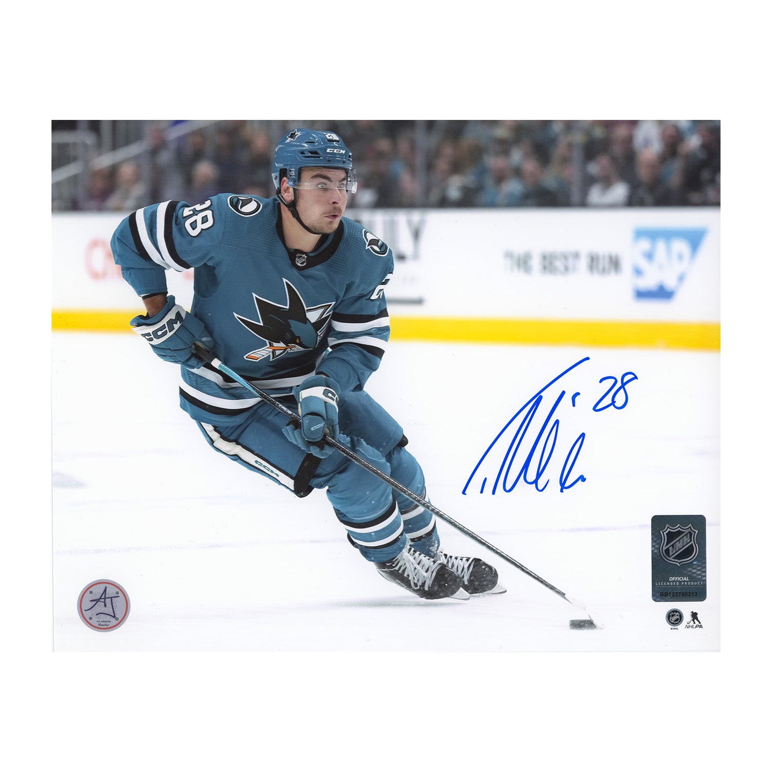 AJ Sports | Timo Meier Autographed San Jose Sharks 8x10 Photo