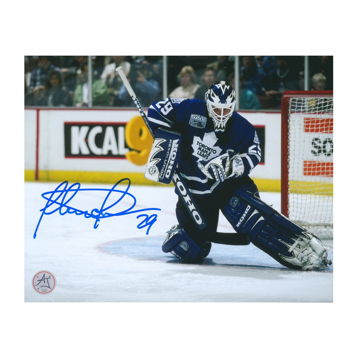 AJ Sports | Felix Potvin Signed Toronto Maple Leafs Glove Save 8x10 Photo