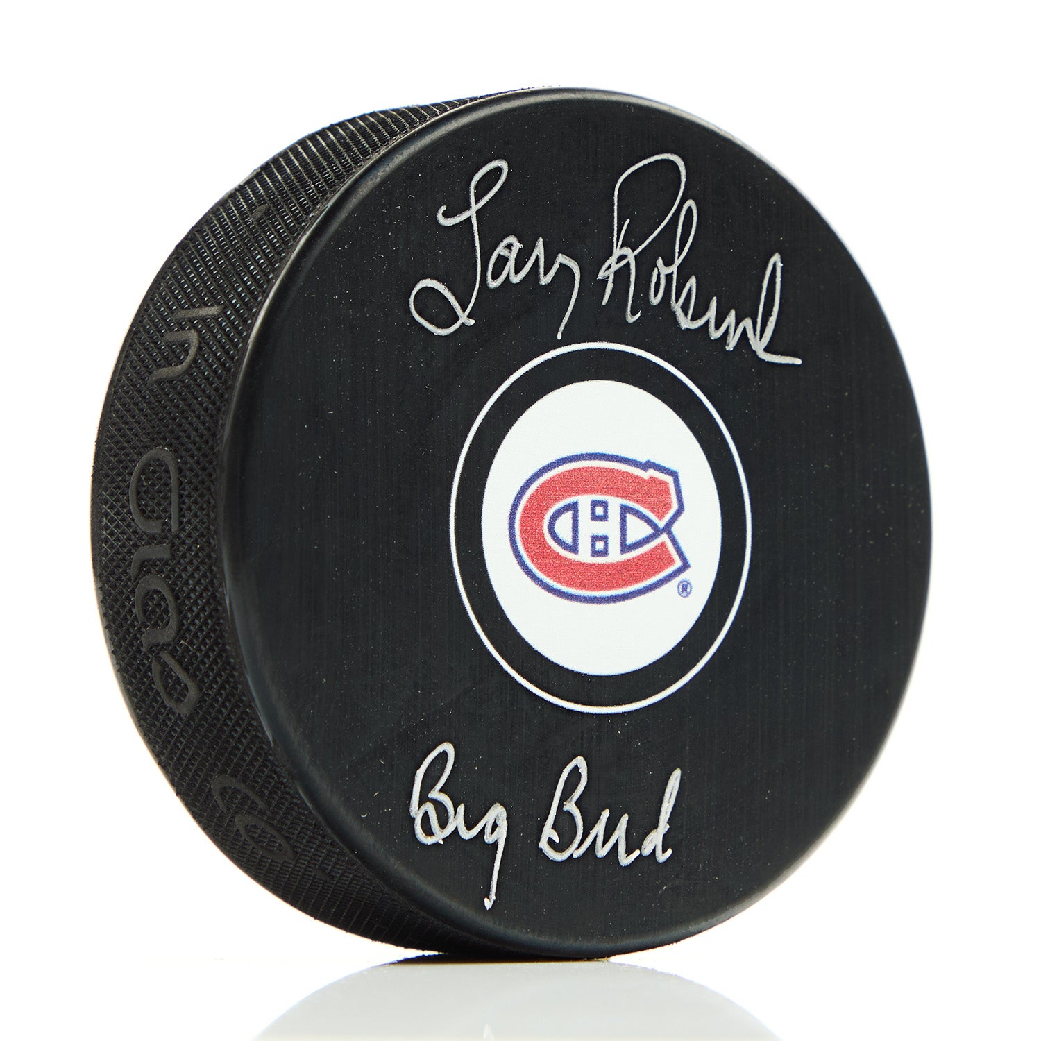 AJ Sports | Larry Robinson Signed Montreal Canadiens Puck with Big