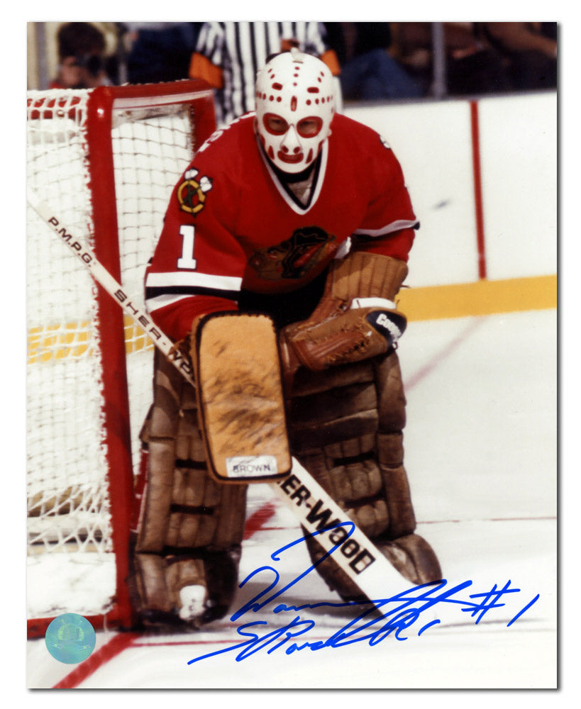 AJ Sports | Warren Skorodenski Chicago Blackhawks Autographed Goalie Action 8x10 Photo