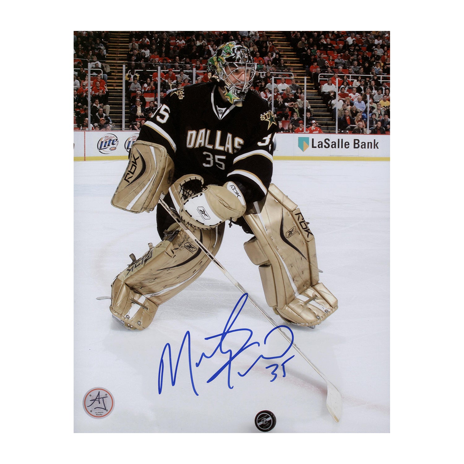 AJ Sports | Marty Turco Autographed Dallas Stars Game Action 8x10 Photo