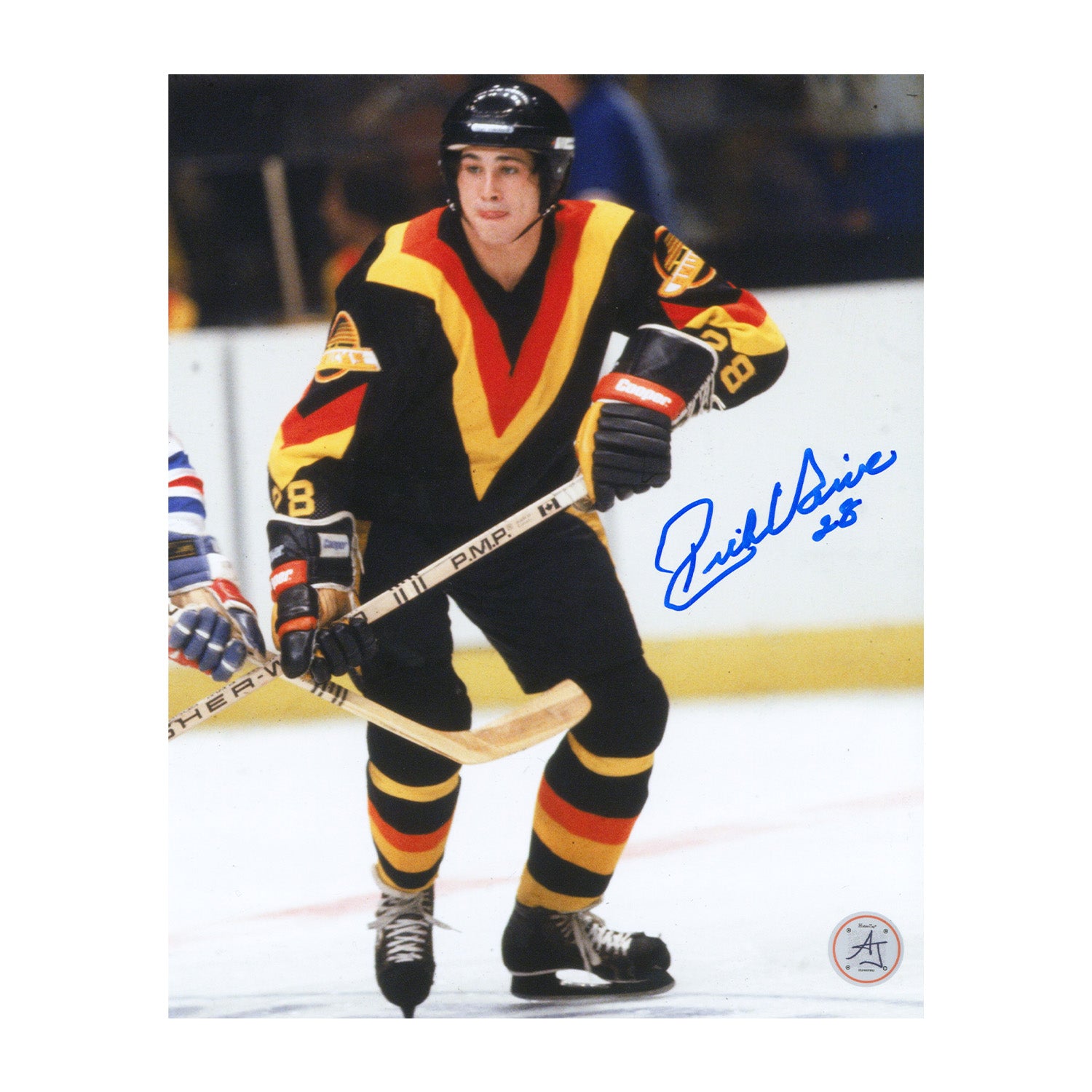 AJ Sports | Rick Vaive Autographed Vancouver Canucks Game Action 8x10 Photo