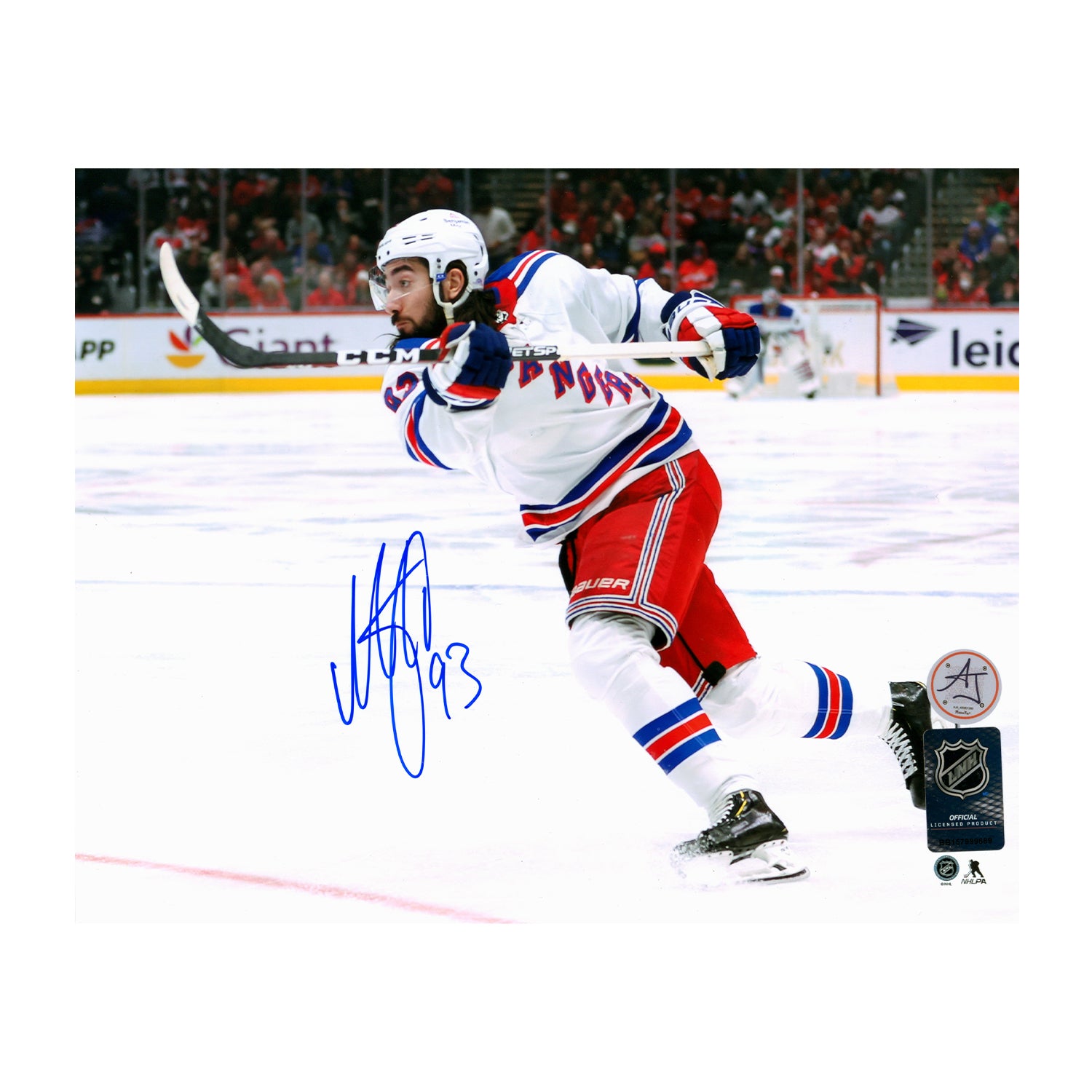 AJ Sports | Mika Zibanejad Signed New York Rangers Slapshot 8x10 Photo