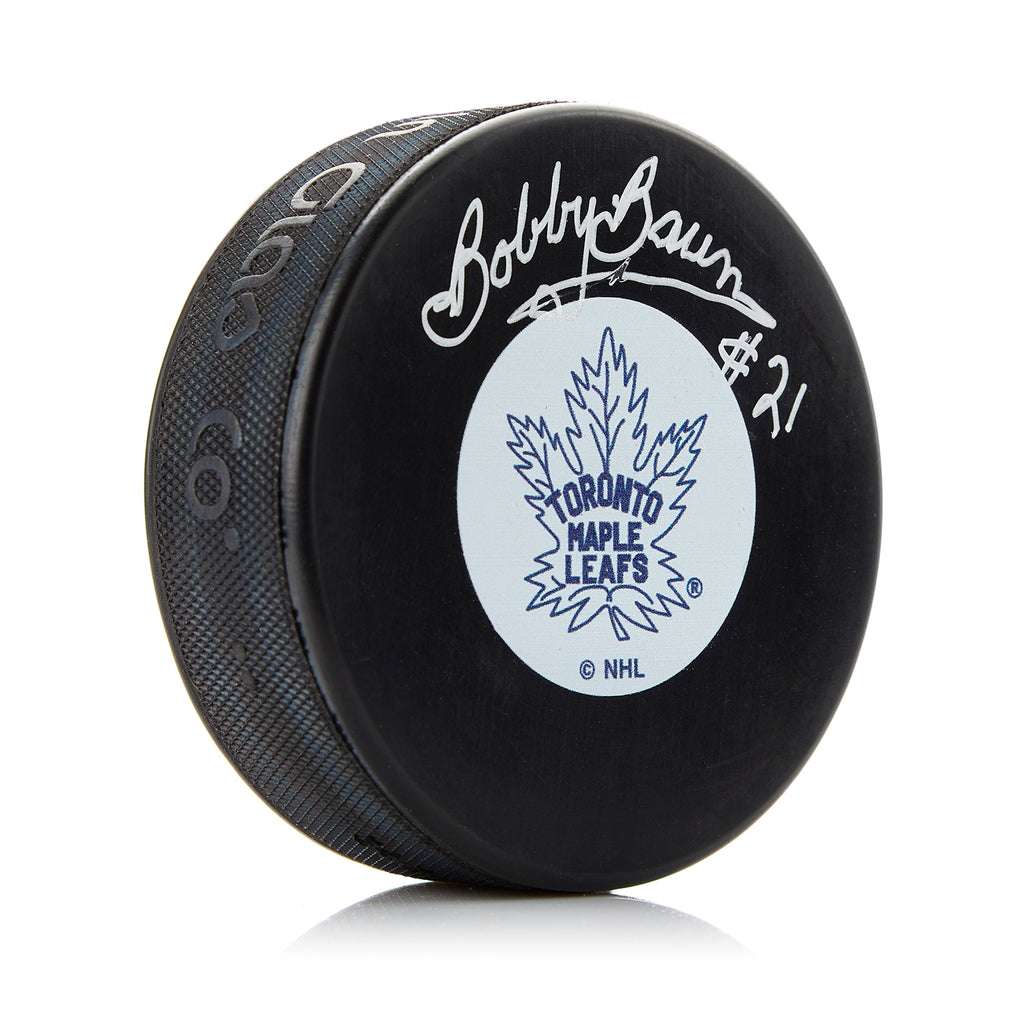 Bobby Baun Toronto Maple Leafs Autographed Hockey Puck | AJ Sports.