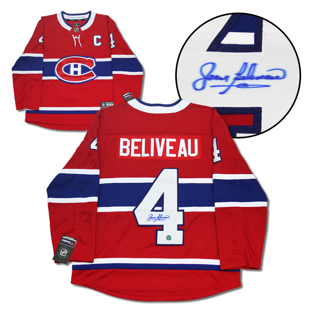Jean Beliveau Montreal Canadiens Signed Fanatics Jersey | AJ Sports.