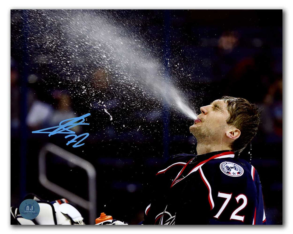 Sergei Bobrovsky Columbus Blue Jackets Autographed Water Spray 8x10 Photo | AJ Sports.