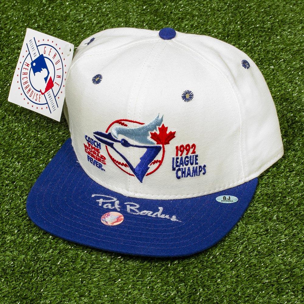 Pat Borders Toronto Blue Jays Autographed 1992 Champs New Era Baseball Cap | AJ Sports.