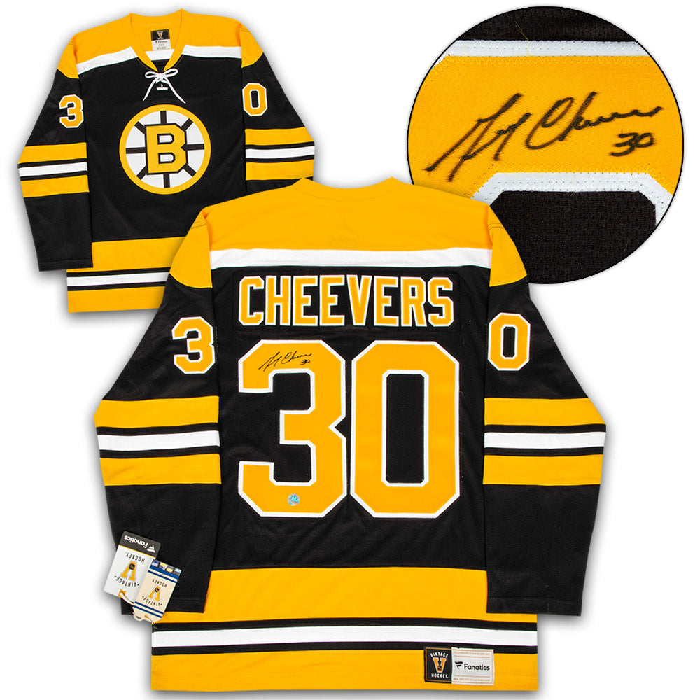 Gerry Cheevers Boston Bruins Signed Retro Fanatics Jersey | AJ Sports.