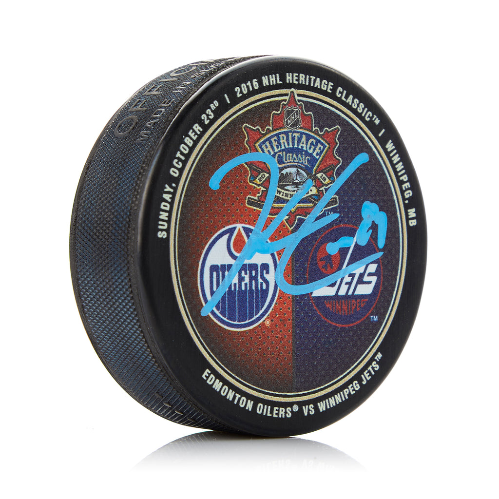 Kyle Connor Winnipeg Jets Signed 2016 Heritage Classic Puck | AJ Sports.