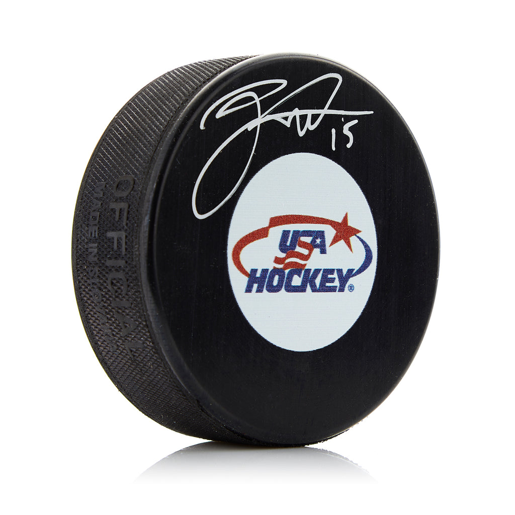 Jack Eichel USA Hockey Autographed Hockey Puck | AJ Sports.