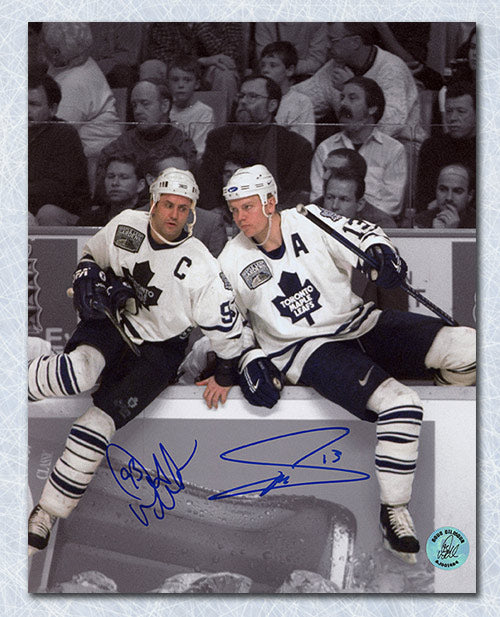 Doug Gilmour & Mats Sundin Toronto Maple Leafs Dual Signed Spotlight 8x10 Photo | AJ Sports.