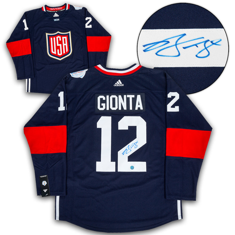 Brian Gionta USA Signed 2016 World Cup of Hockey Adidas Jersey | AJ Sports.