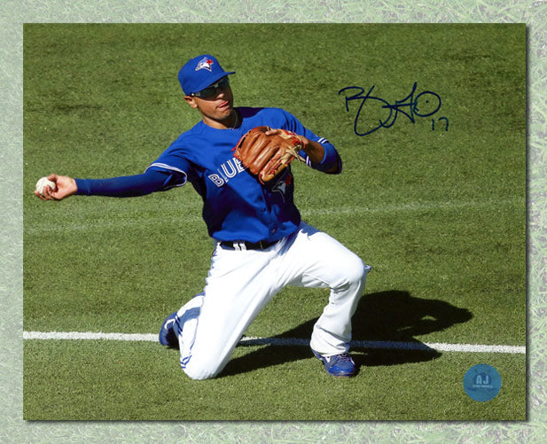 Ryan Goins Toronto Blue Jays Autographed Baseball Defense 8x10 Photo | AJ Sports.