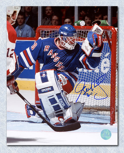 Glenn Healy New York Rangers Autographed Glove Save 8x10 Photo | AJ Sports.