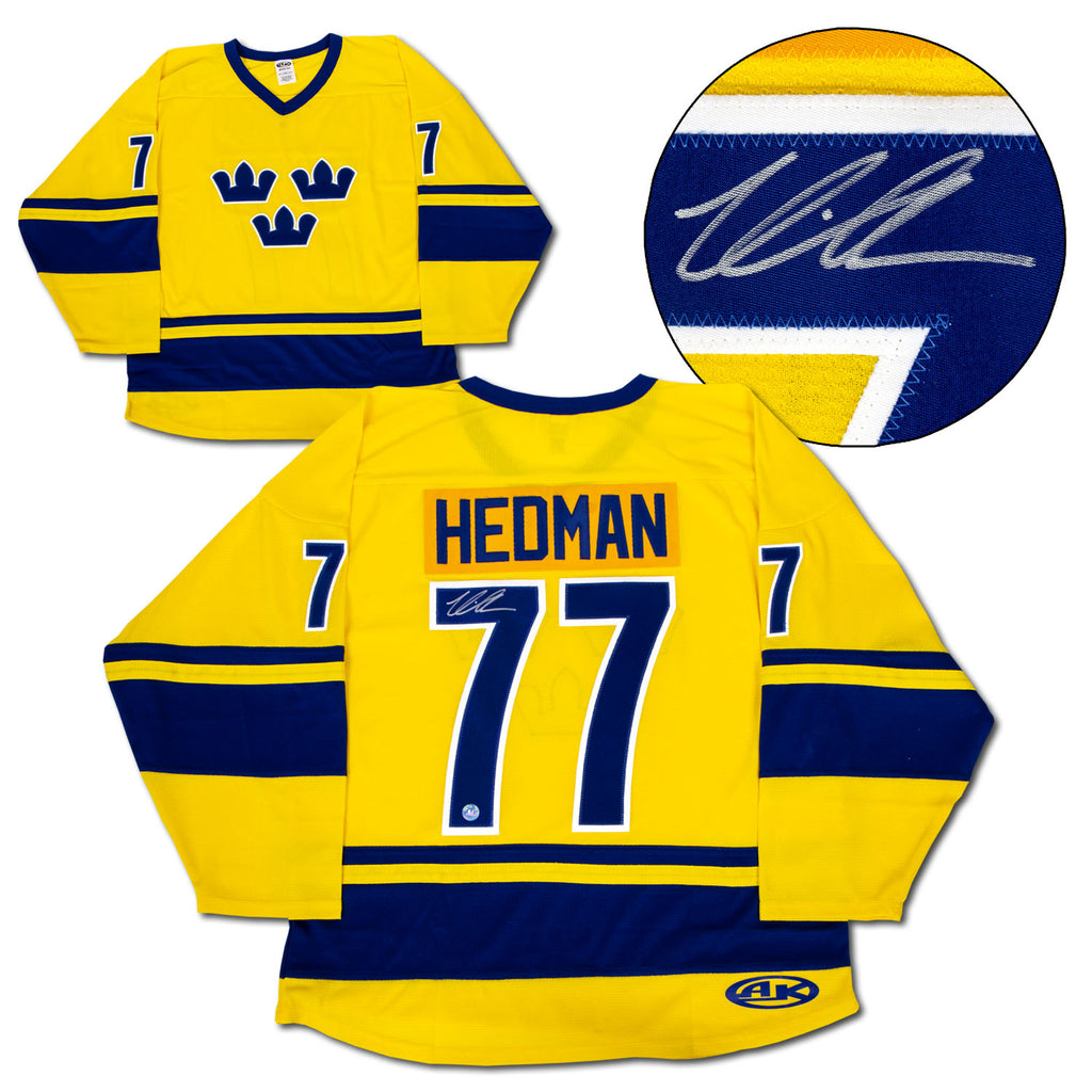 Victor Hedman Team Sweden Autographed Hockey Jersey | AJ Sports.