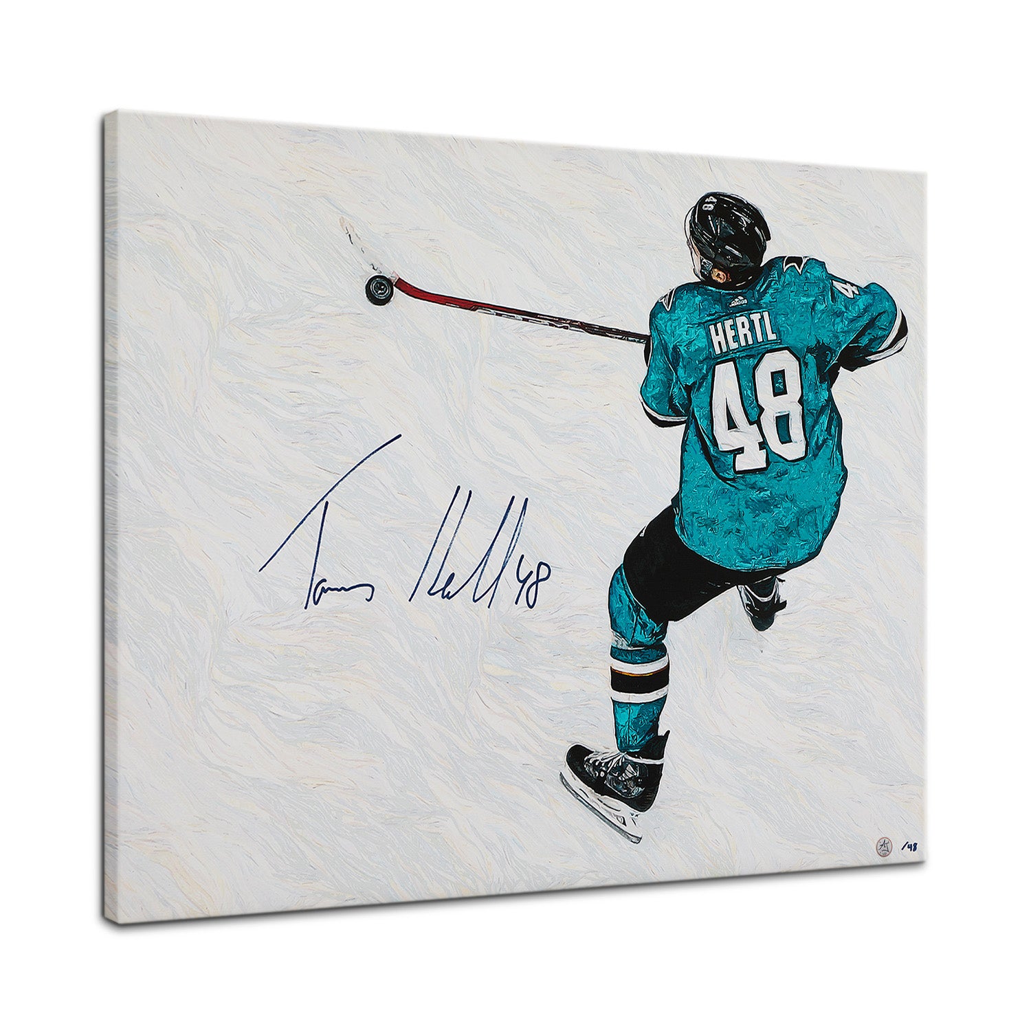 Immaculate Cameron Thomas RCスニーカーパッチサイン AJ Sports | Tomas Hertl Signed San Jose Aerial Rink View 26x32 Art