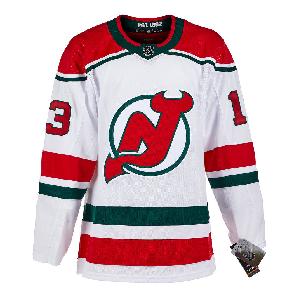 Nico Hischier New Jersey Devils Signed Alt Heritage Adidas Jersey | AJ Sports.