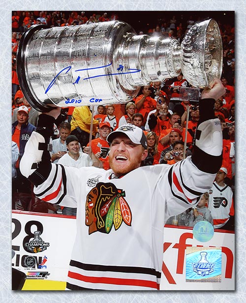 Marian Hossa Chicago Blackhawks Signed & Inscribed 2010 Stanley Cup 8x10 Photo | AJ Sports.