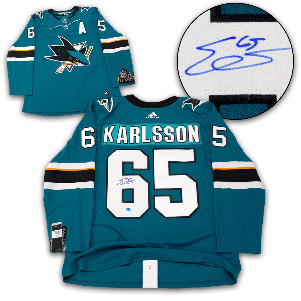 Erik Karlsson San Jose Sharks Autographed Adidas Jersey | AJ Sports.