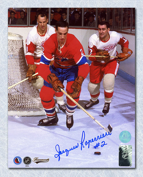 Jacques Laperriere Montreal Canadiens Autographed vs Howe 8x10 Photo | AJ Sports.