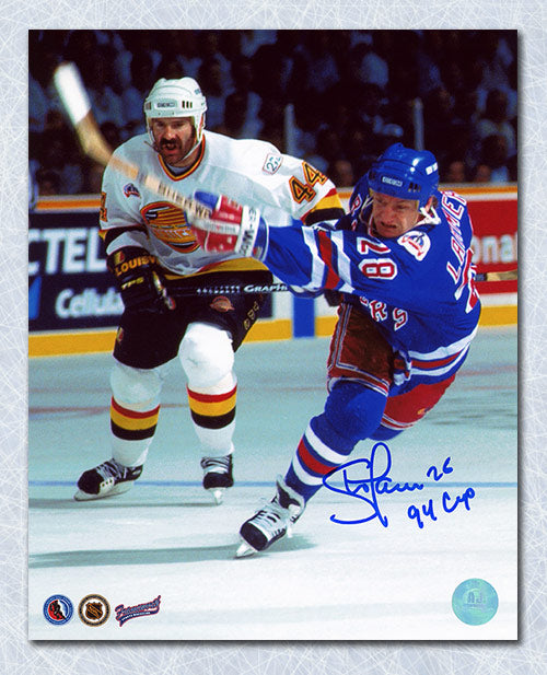 Steve Larmer New York Rangers Autographed 1994 Stanley Cup Finals 8x10 Photo | AJ Sports.