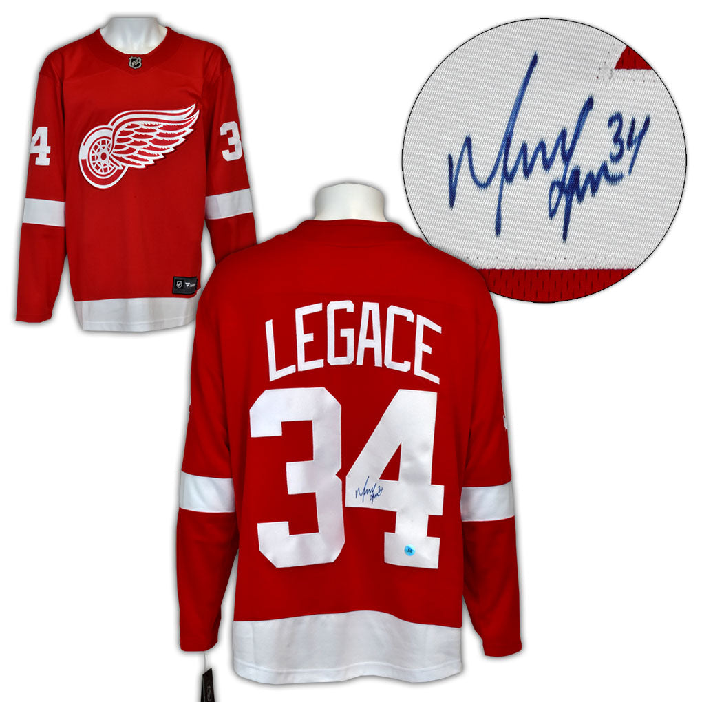 Manny Legace Detroit Red Wings Autographed Fanatics Jersey | AJ Sports.