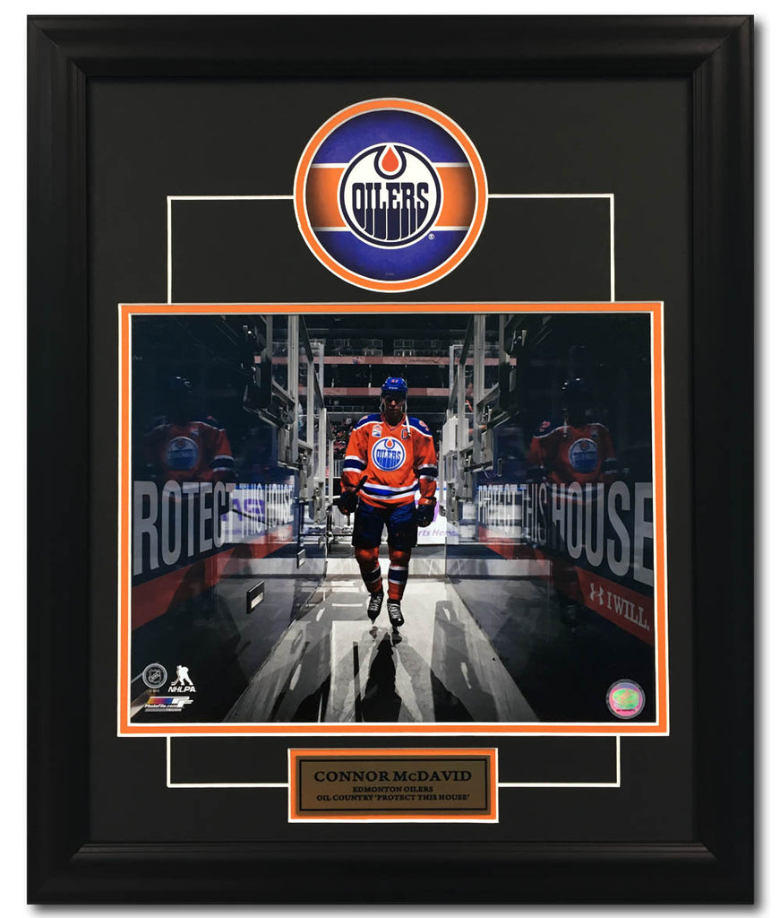 Connor McDavid Edmonton Oilers Rogers Place 'Protect This House' 20x24 Frame | AJ Sports.