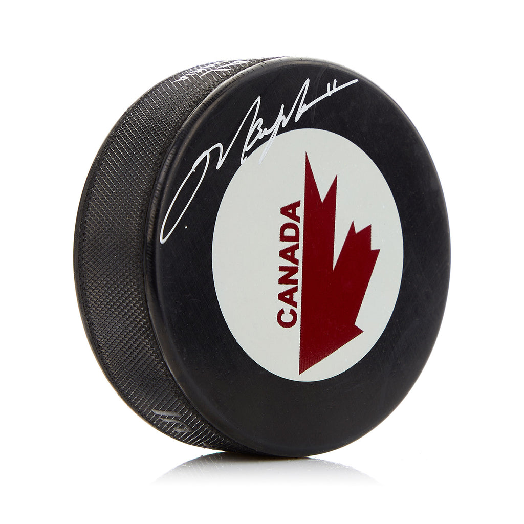 Mark Messier Team Canada Autographed Canada Cup Hockey Puck | AJ Sports.