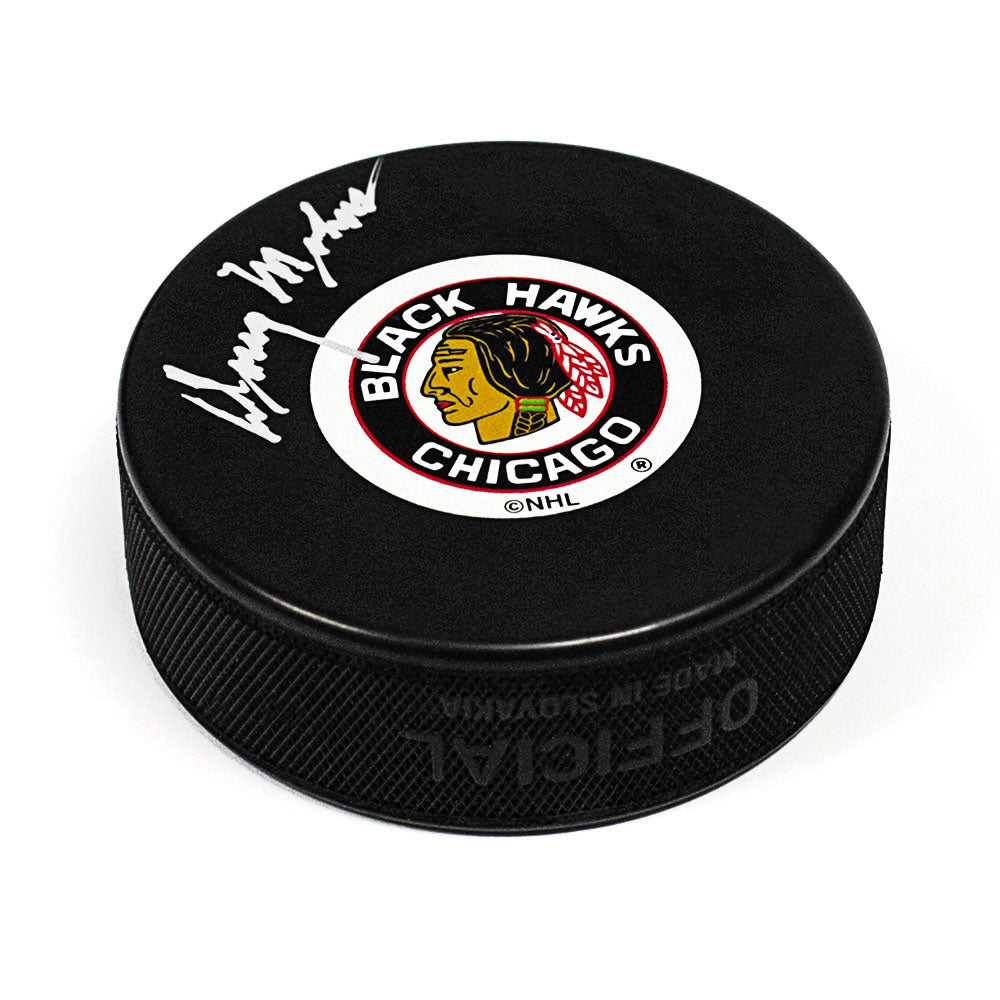 Doug Mohns Chicago Blackhawks Autographed Hockey Puck | AJ Sports.