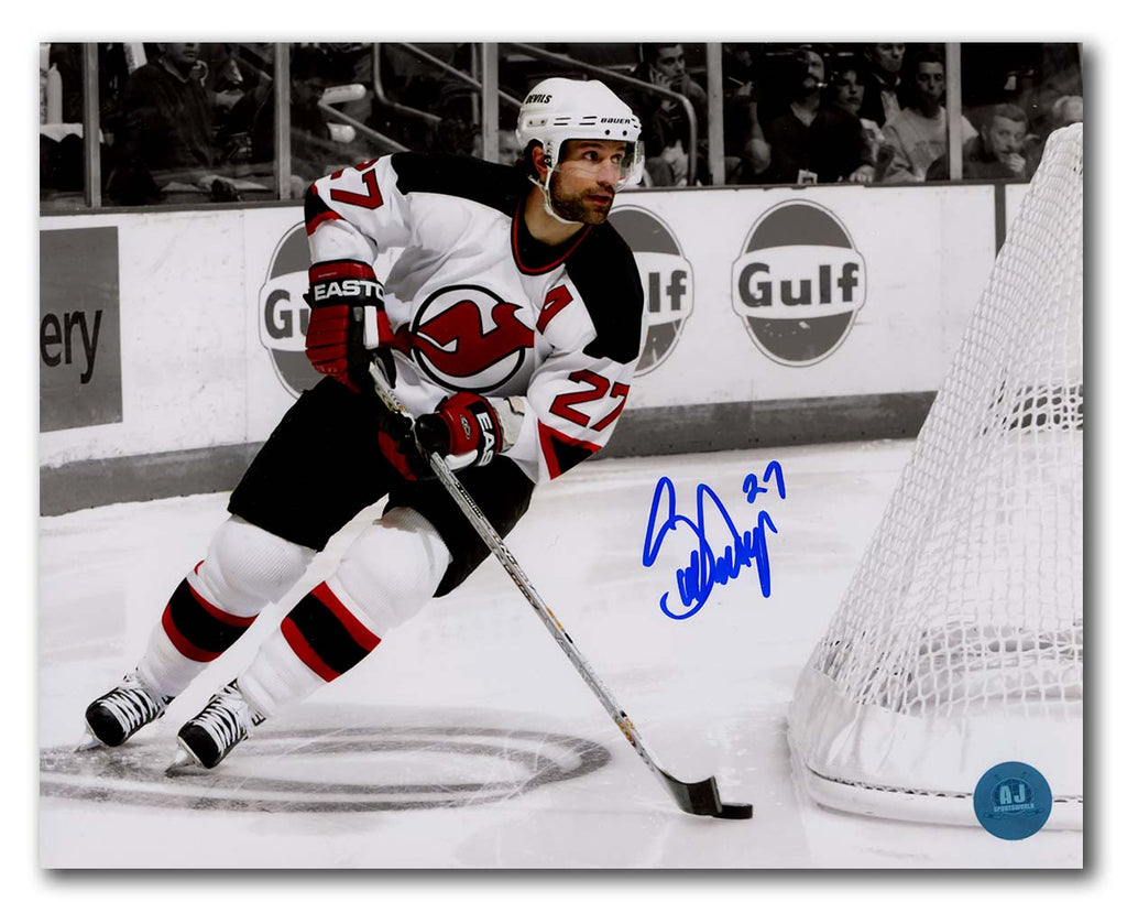Scott Niedermayer New Jersey Devils Signed Metallic Spotlight 8x10 Photo | AJ Sports.