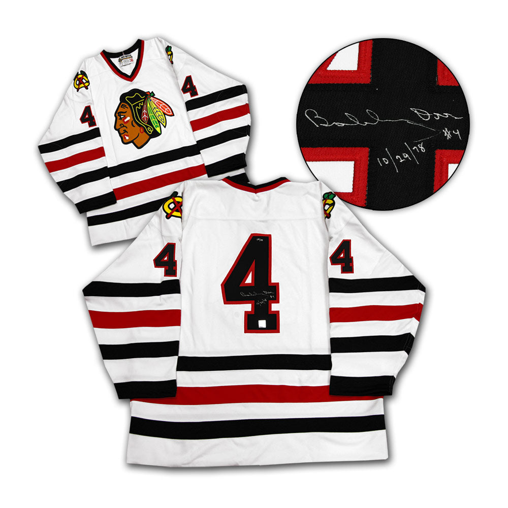 Bobby Orr Chicago Blackhawks Signed & Dated Last Game Jersey #/144 | AJ Sports.