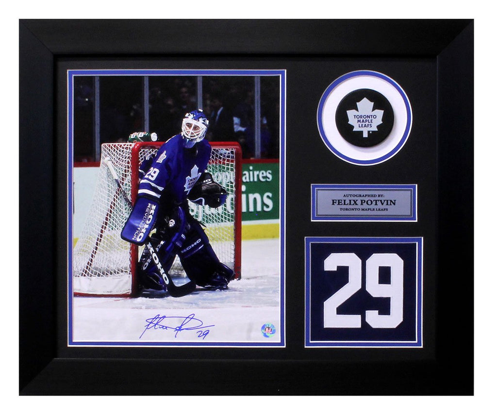 Felix Potvin Toronto Maple Leafs Signed 20x24 Number Frame | AJ Sports.