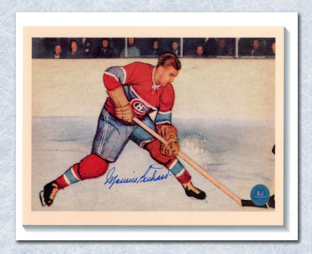 Maurice Richard Montreal Canadiens Autographed Parkhurst Hockey Card 8x10 Photo | AJ Sports.