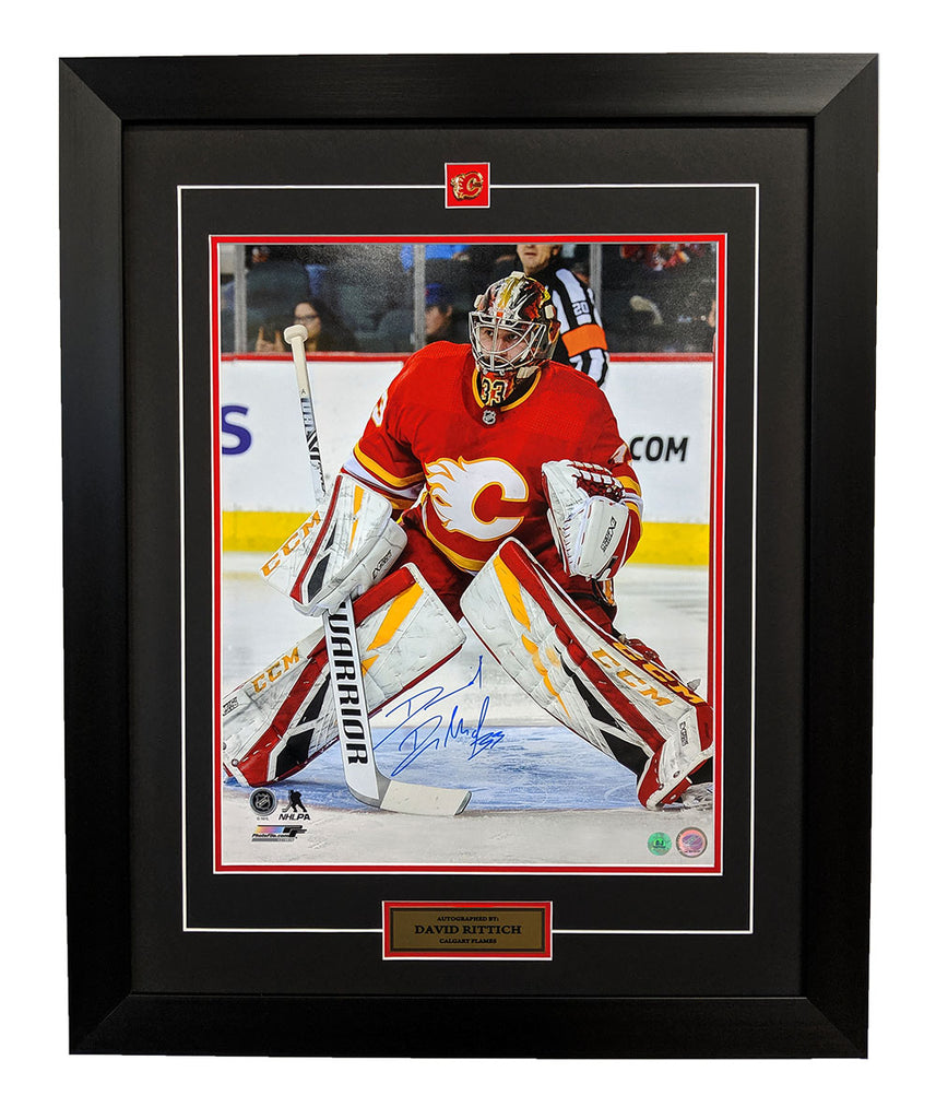 David Rittich Calgary Flames Signed Goalie 26x32 Frame | AJ Sports.