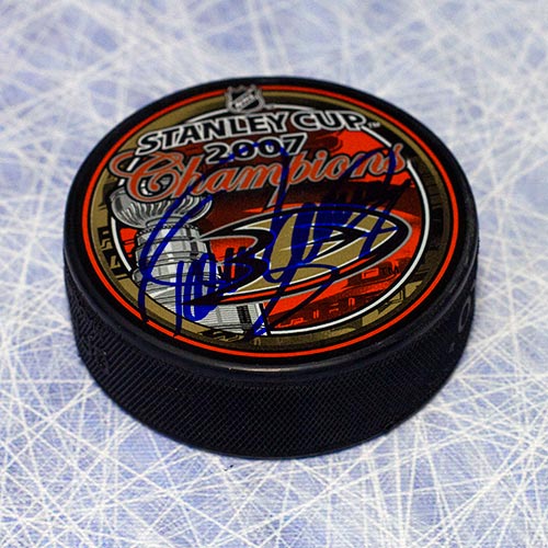 Teemu Selanne Anaheim Ducks Autographed 2007 Stanley Cup Puck | AJ Sports.