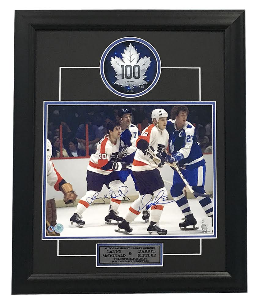 Darryl Sittler & Lanny MacDonald Toronto Maple Leafs Dual Signed 20x24 Frame | AJ Sports.