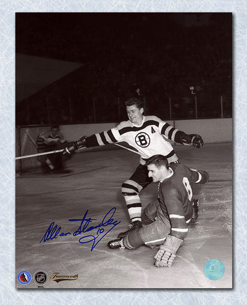 Allan Stanley Boston Bruins Autographed Original Six Action 8x10 Photo | AJ Sports.
